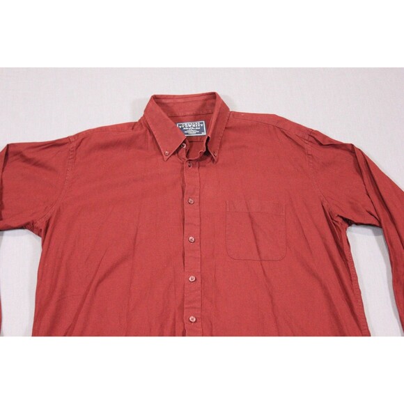 Charles Tyrwhitt Mens Button Down Shirt Long Sleeve Maroon Red Cashmere Blend XL - Picture 2 of 9